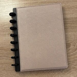 Tul Junior Rosegold Leather Rose Black Discbound Planner Notebook Cover Like New